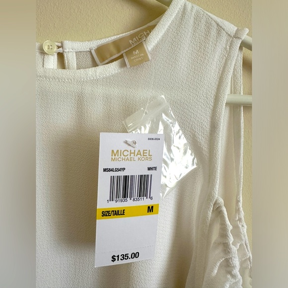 Michael Kors White Cold Shoulder Ruffle Top - Picture 5 of 6